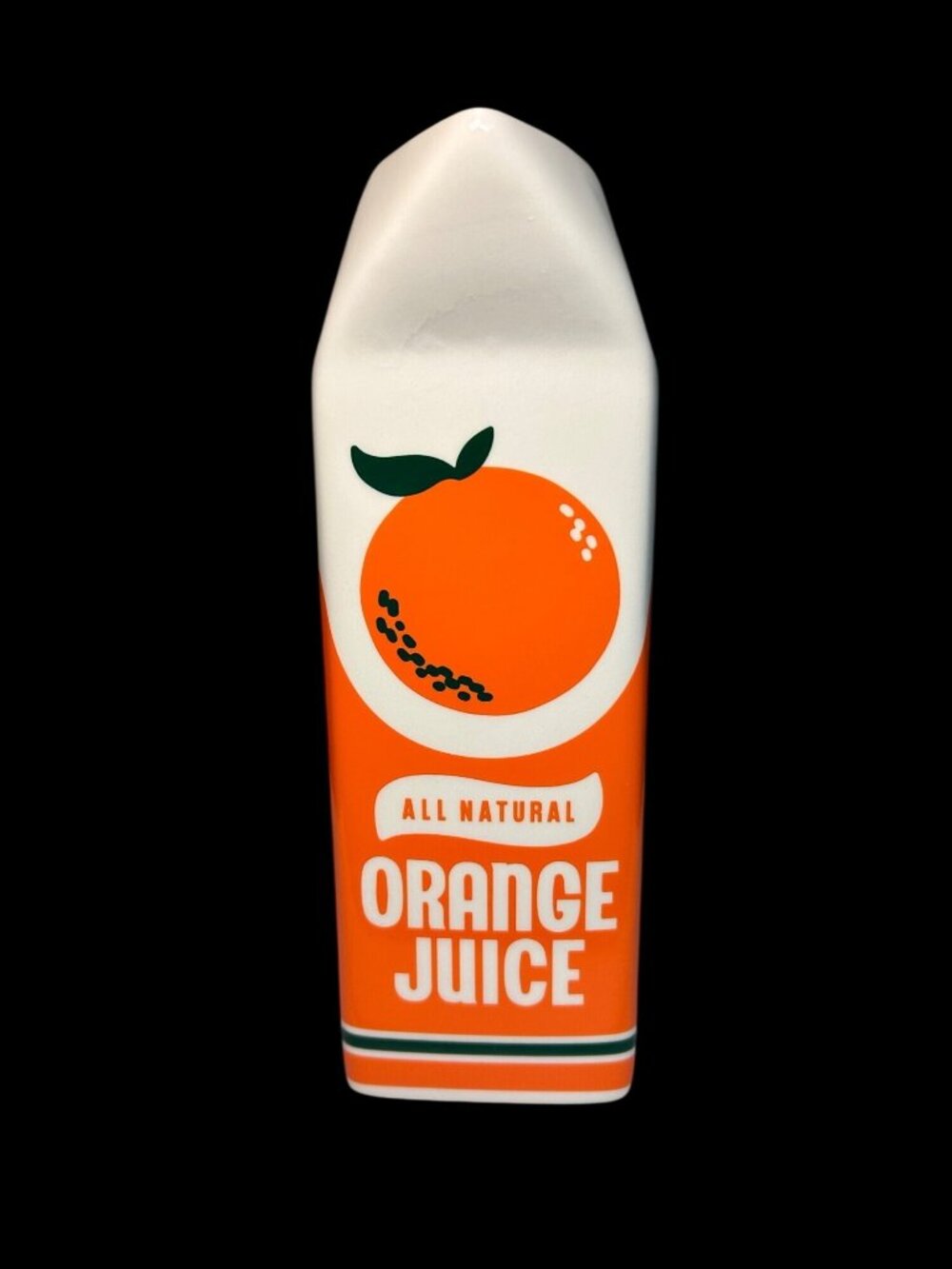 Ban.do Ceramic Orange Juice Carton-Inspired Decorative Vase